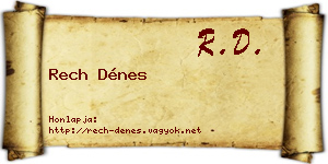 Rech Dénes névjegykártya